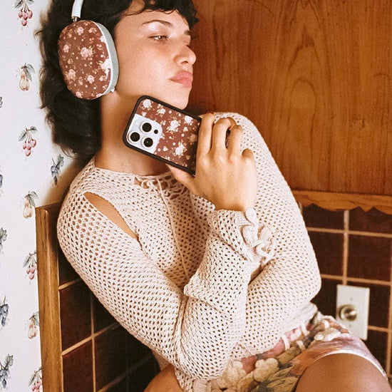 Brown Floral iPhone Case