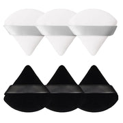 6 Pcs Powder Puff Face Soft Triangle Makeup Puff Velour Makeup Sponge Beauty Blender for Loose Powder (Black)