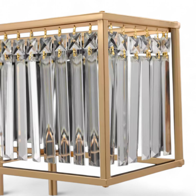 Minara Long Table Centerpiece - Gold Crystal Wedding Decor