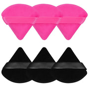 6 Pcs Powder Puff Face Soft Triangle Makeup Puff Velour Makeup Sponge Beauty Blender for Loose Powder (Black)