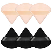 6 Pcs Powder Puff Face Soft Triangle Makeup Puff Velour Makeup Sponge Beauty Blender for Loose Powder (Black)