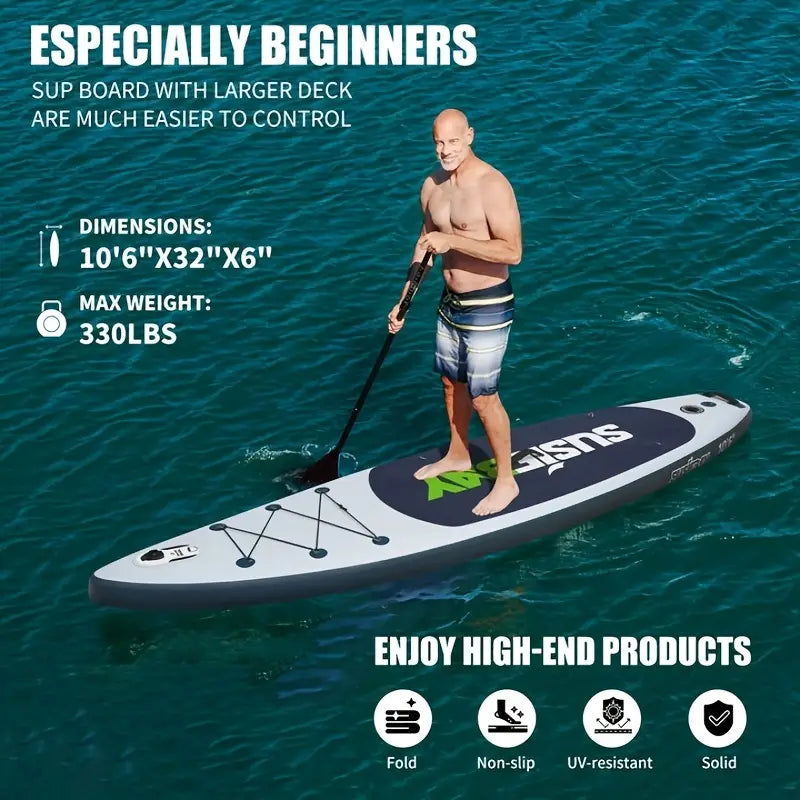2025 Hurricane-Ready SUP Board|10ft Inflatable Surf/Yoga Hybrid|Free 8-Premium Kit|Military-Grade Deck|300lbs Capacity|Labor Day Sale $80 OFF