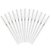 50PCS Mascara Wands, Crystal White Mascara Brushes, Disposable Eyelash Eyebrow Spoolie Brush, Lash Spoolies for Makeup Eyelash Extensions (White)