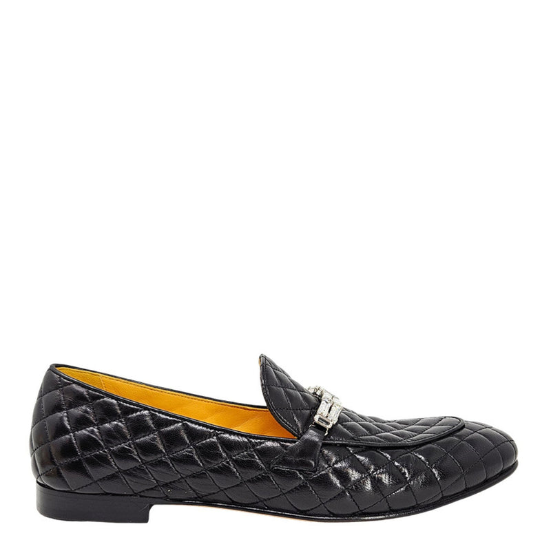 Black Quilted Flat Loafer