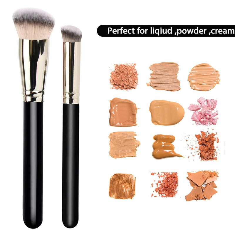 Makeup Brushes  Pro Foundation Brush and Flawless Concealer Brush Perfect for Any Look Premium Luxe Hair Contour Brush Perfect for Blending Liquid,Buffing,Cream,Sculpting,Mineral Makeup