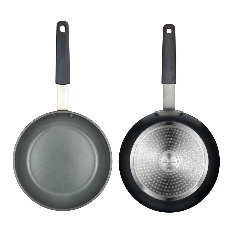3 PACK CHEFS BUNDLE - 11" GRIDDLE + 8" FRY PAN + 9.5" FRY PAN, WITH STAINLESS STEEL HANDLE, SILICONE HANDLE COVER, CAST ALUMINUM WITH SWISS BRAND ILAG XERADUR 2 CERAMIC PTFE-FREE NON-STICK