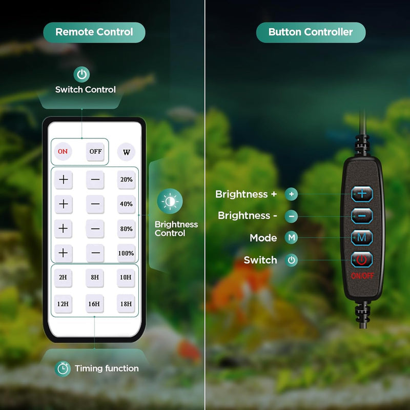 LED Aquarium Light, Planted Tank Light 4 Channels Remote Control