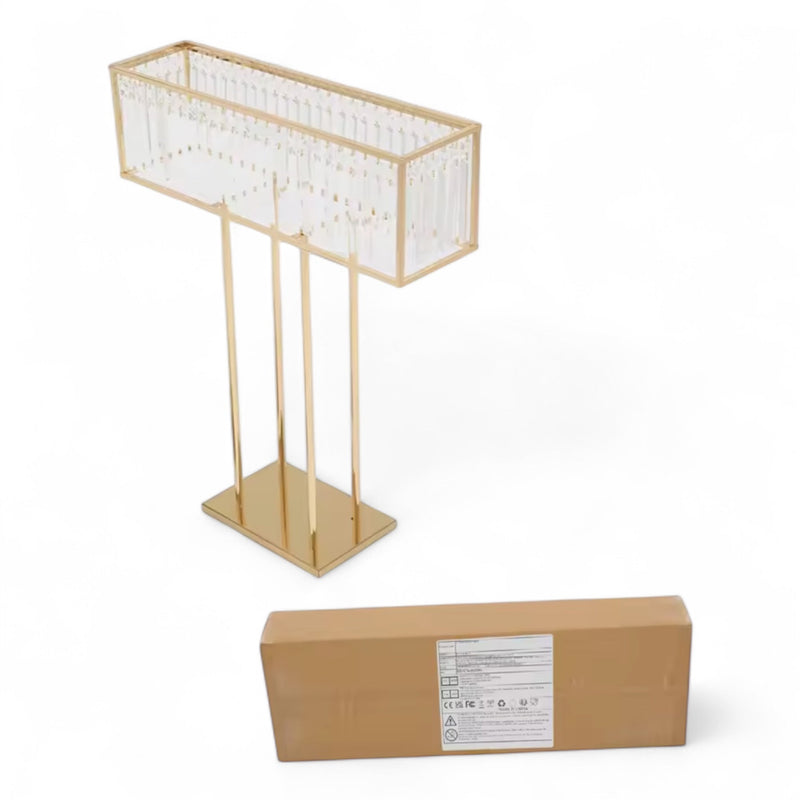 Minara Long Table Centerpiece - Gold Crystal Wedding Decor