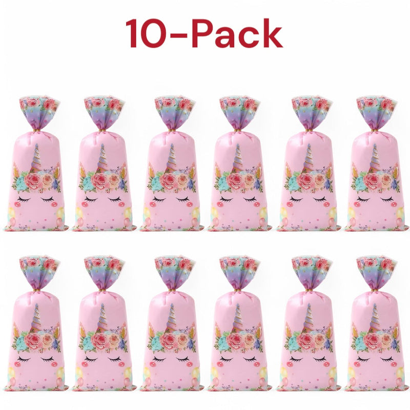Unicorn Party Favor Bags - Kids Birthday Treat Bags 10-Pack