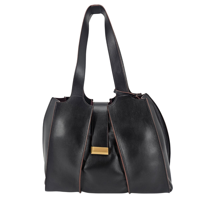 Eloise Black Leather Shoulder Bag