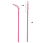 300 Disposable Spoolies Mascara Eyelash Wands Brush Applicator for Eyelash Extension Eyebrow and Makeup Pink