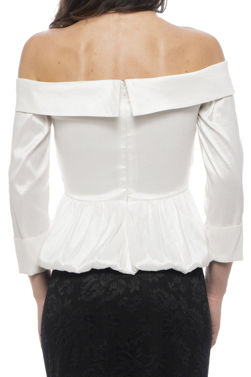 Marina Off-The-Shoulder Three Quarter Sleeves with Ruffle Blouse