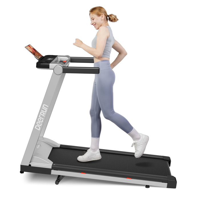 DeerRun A1 Pro Move+ 6% Incline Foldable Treadmill——2025 Upgraded Chip & NFC Support | 350Lbs, 10mph Silver