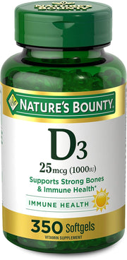 Vitamin D3 1000 IU Softgels, 350 Count