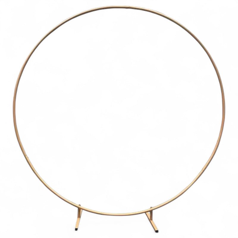 Vorte Round Wedding Backdrop Stand - 6.5 FT Gold Metal Arch