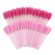 300 Disposable Spoolies Mascara Eyelash Wands Brush Applicator for Eyelash Extension Eyebrow and Makeup Pink