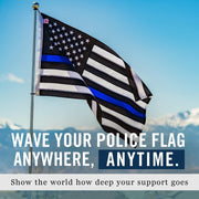 Thin Blue Line USA Flag - 3X5 Ft Heavy Duty Police Flag | Quadruple Stitched Fly End | Durable High-Performance 210D Nylon for High Winds | Brass Grommets