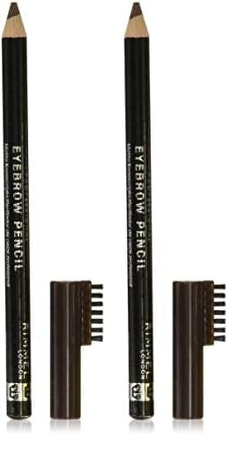 London Brow This Way Professional Eyebrow Pencil, Long-Wearing, Highly-Pigmented, Built-In Brush, 004, Black Brown, 0.05Oz