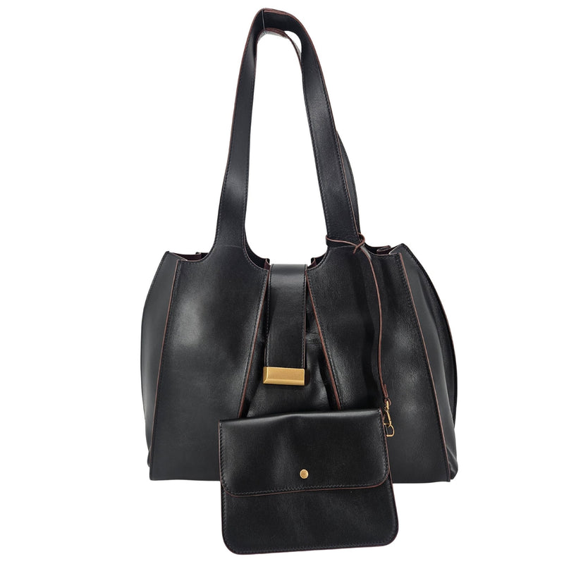 Eloise Black Leather Shoulder Bag