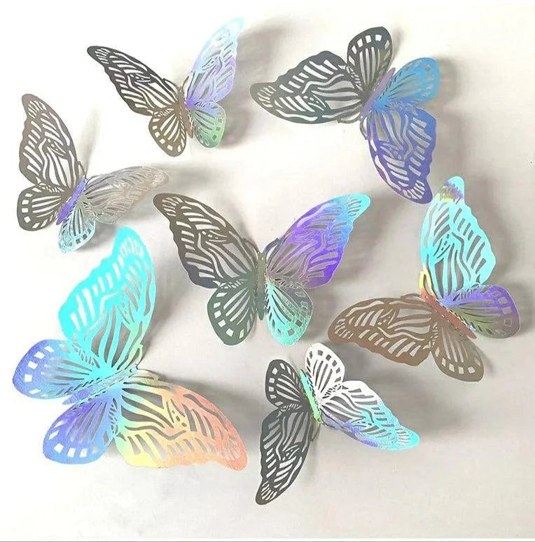 3D Butterfly Craft Wall Decor Stickers 12-Pack