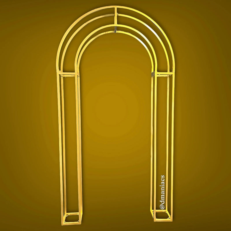 3D Gold Metal Wedding Arch Decor Backdrop