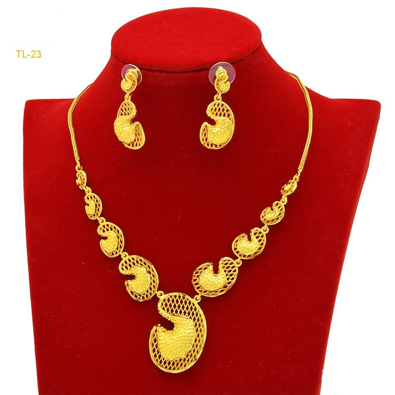 Gold Flower Jewelry Set