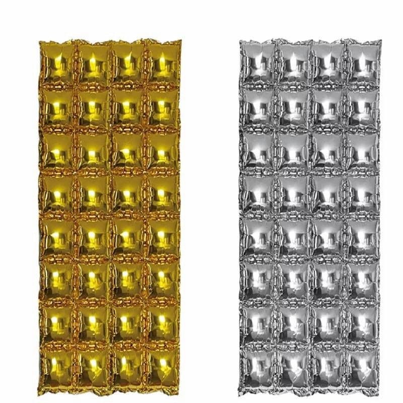 4 Rows Square Foil Balloon Wall Decoration