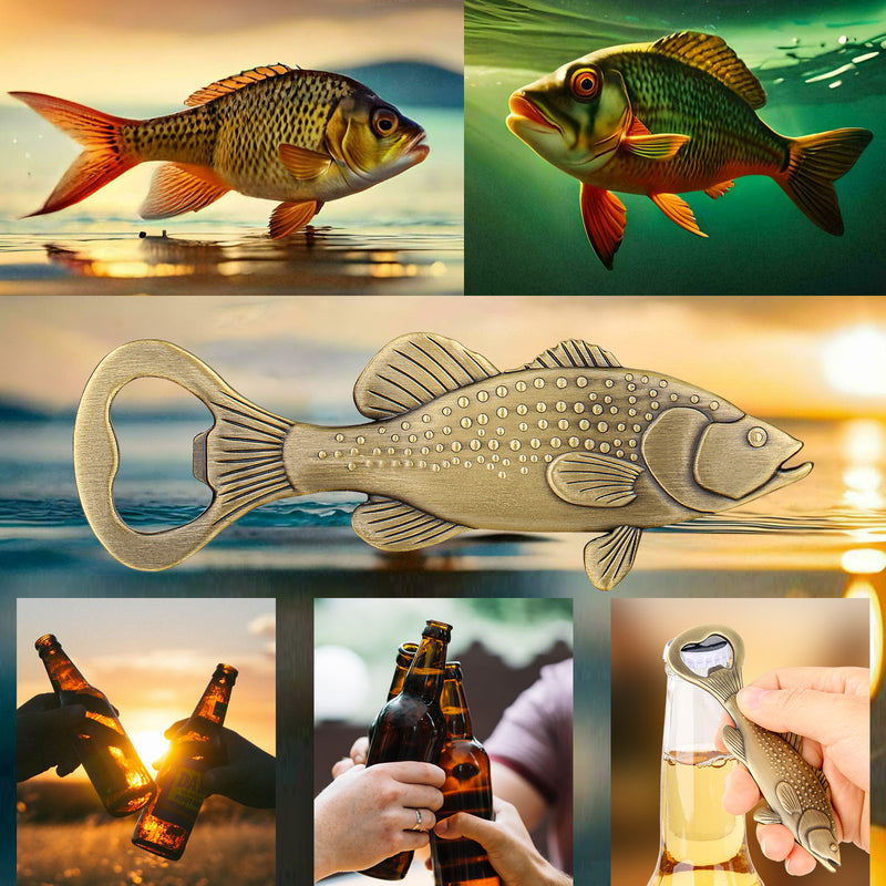 Creative Sea Bass Bottle Opener With Velvet Bag , Exclusive Gift For Fishing Enthusiasts, Bar Tool For Beer Enthusiasts, Ideal For Home And Bar Use, Novel Bar Accessories For Opening Beer