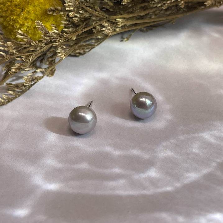 Natural Freshwater Pearl Stud Earrings, 5A No Blemish, S925 Sterling Silver, Hypoallergenic High Luster Jewelry Gift for Her