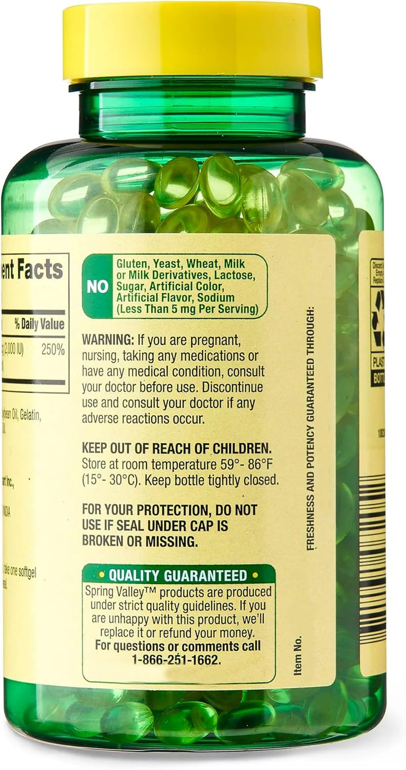 Vitamin D3 Supplement Softgels, 2000 IU, 400 Count + i Sticker Included.