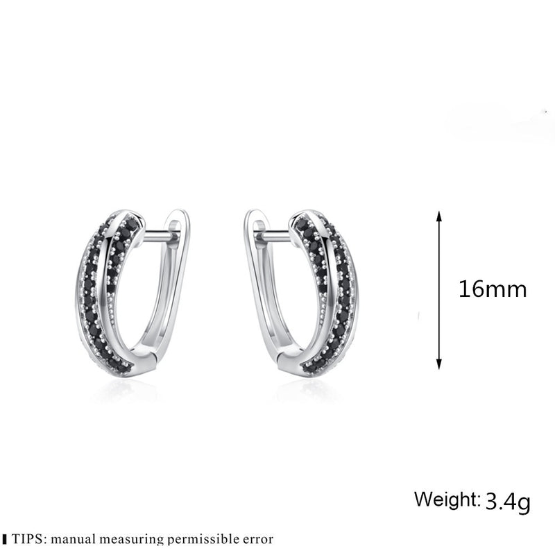 Copper Inlaid Zircon Women's Earrings Popular