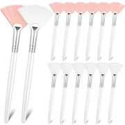14 Pieces Fan Brushes Applicator, Mask Brushes for Facial Makeup Tools for Face Cosmetic(Brown)