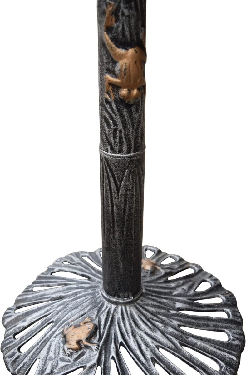 Antique Pewter Sunflower Design Aluminum Birdbath, Silver