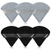 6 Pcs Powder Puff Face Soft Triangle Makeup Puff Velour Makeup Sponge Beauty Blender for Loose Powder (Black)