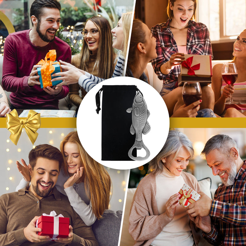 Creative Sea Bass Bottle Opener With Velvet Bag , Exclusive Gift For Fishing Enthusiasts, Bar Tool For Beer Enthusiasts, Ideal For Home And Bar Use, Novel Bar Accessories For Opening Beer