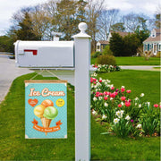 Ice Cream Cone Garden Flags Summer Yard Flag Burlap Banners Vertical Double Sided 12.5X18 Inch Small Flag Home Decorative Outdoor Villa