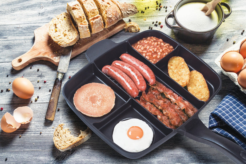 MASTERPAN Nonstick 5-Section Grill & Griddle Skillet, 15" (38cm)