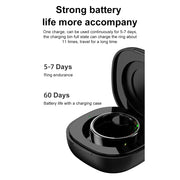 Smart Ring R08 Health and Sleep Monitor 5ATM Waterproof Sports Fitness Tracker with Charging Case for Xiaomi Samsung Phone