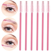300 Disposable Spoolies Mascara Eyelash Wands Brush Applicator for Eyelash Extension Eyebrow and Makeup Pink