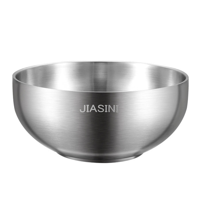 Stainless Steel Double-layer Insulation Bowl Rice Bowl Large Diameter Noodle Bowl Salad Bowl Soup Bowl