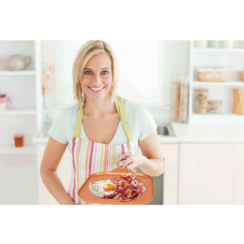 MASTERPAN Ceramic Nonstick Copper Color Griddle & Crepe Pan, 11" (28cm)