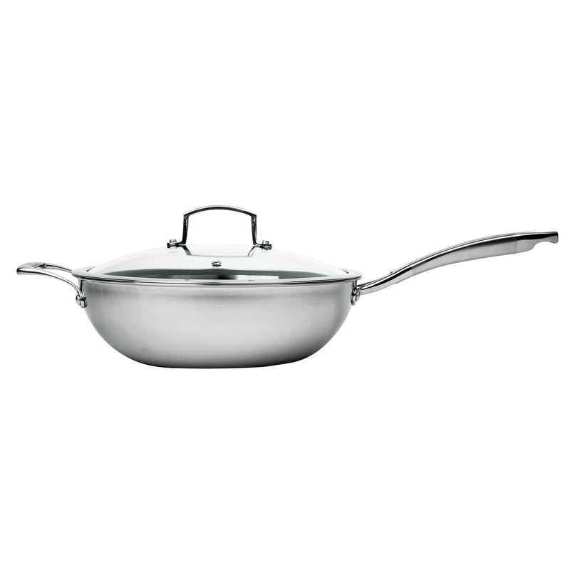 MASTERPAN Nonstick 3-Ply Chefs Wok & Glass Lid, 12" (30cm)