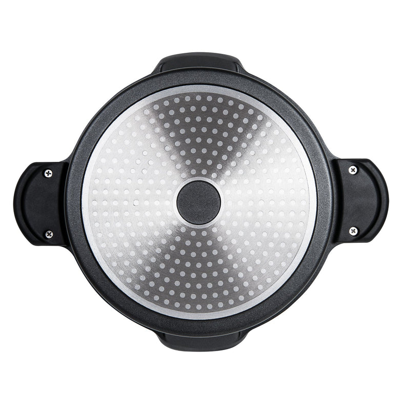 MASTERPAN Nonstick Stock & Pasta Pot With Glass Lid Strainer, 5 QT., 9" (23cm)