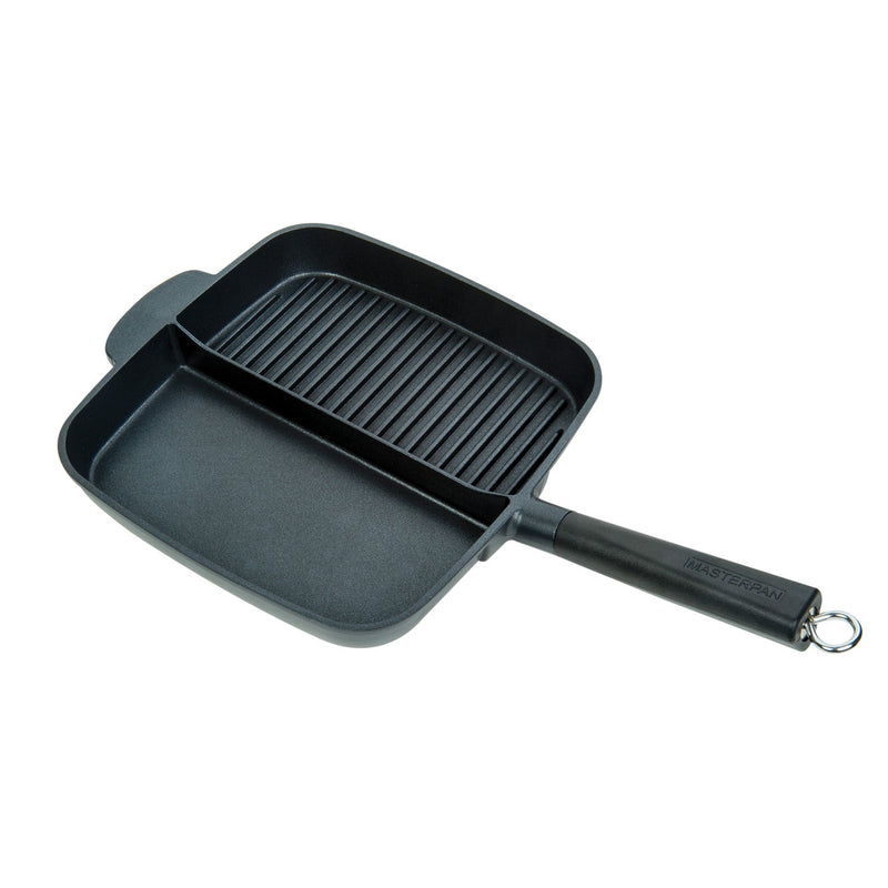 MASTERPAN Nonstick 2-Section Grill & Griddle Skillet, 11" (28cm)
