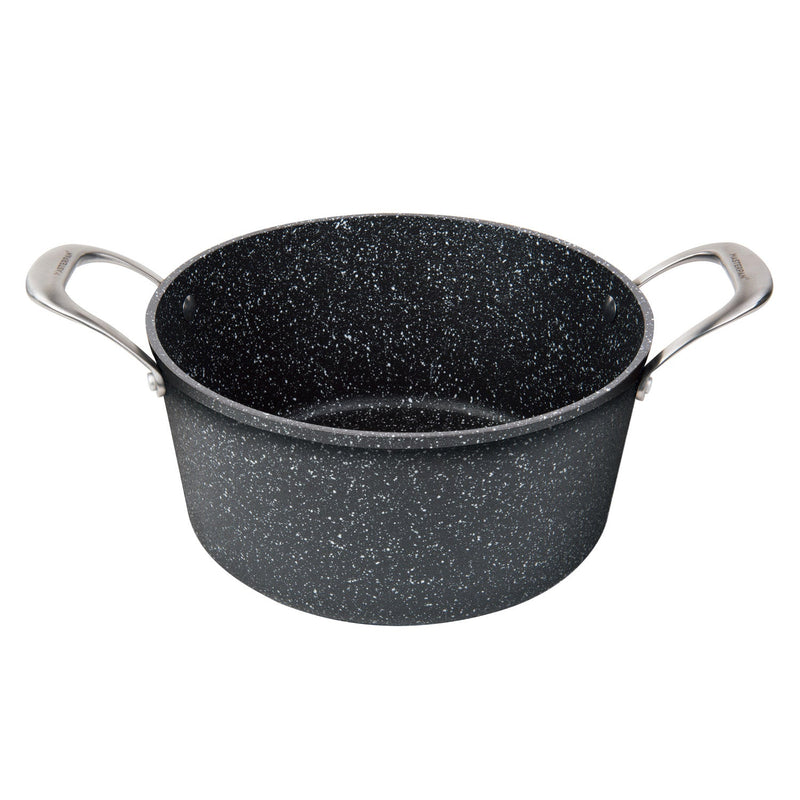 MASTERPAN Nonstick Granite Look Stock Pot With Glass Lid, 5 Qt.  9.5" (24cm)