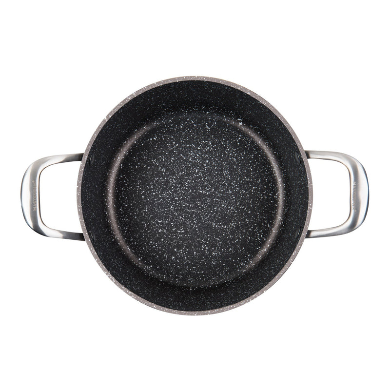 MASTERPAN Nonstick Granite Look Stock Pot With Glass Lid, 5 Qt.  9.5" (24cm)