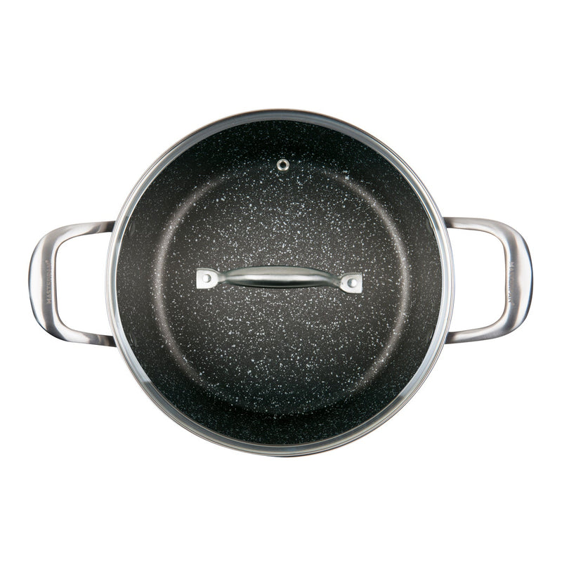 MASTERPAN Nonstick Granite Look Stock Pot With Glass Lid, 5 Qt.  9.5" (24cm)