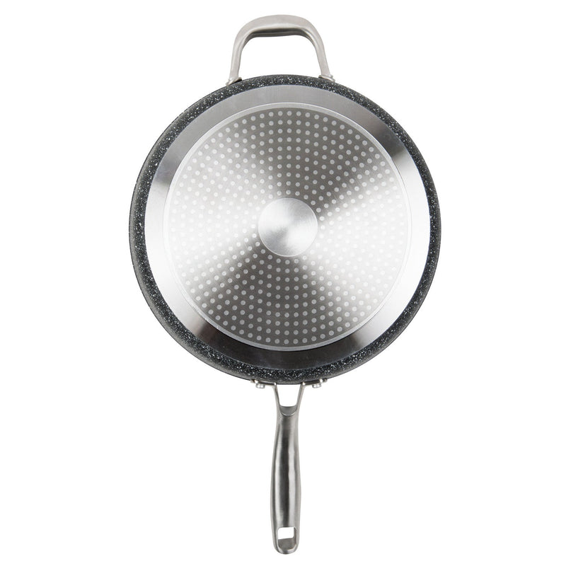 MASTERPAN Nonstick Granite Look Saute Pan with Glass Lid, 11" (28cm)