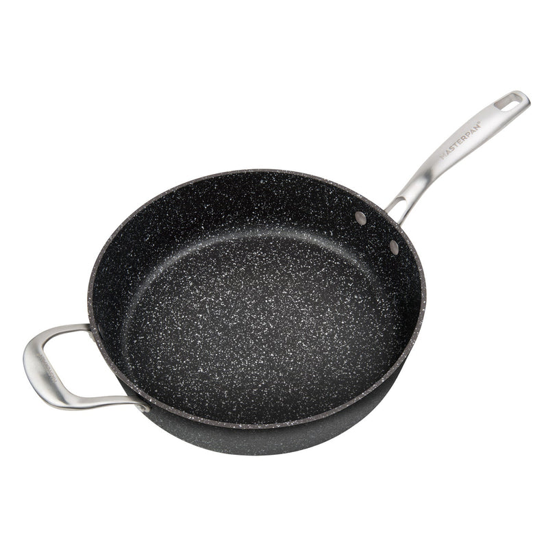 MASTERPAN Nonstick Granite Look Saute Pan with Glass Lid, 11" (28cm)
