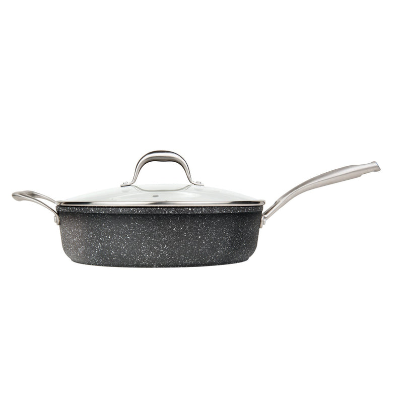 MASTERPAN Nonstick Granite Look Saute Pan with Glass Lid, 11" (28cm)